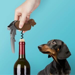 Fred Winer Dog Dachshund Dog Corkscrew Bottle Opener Foil Cutter NIB